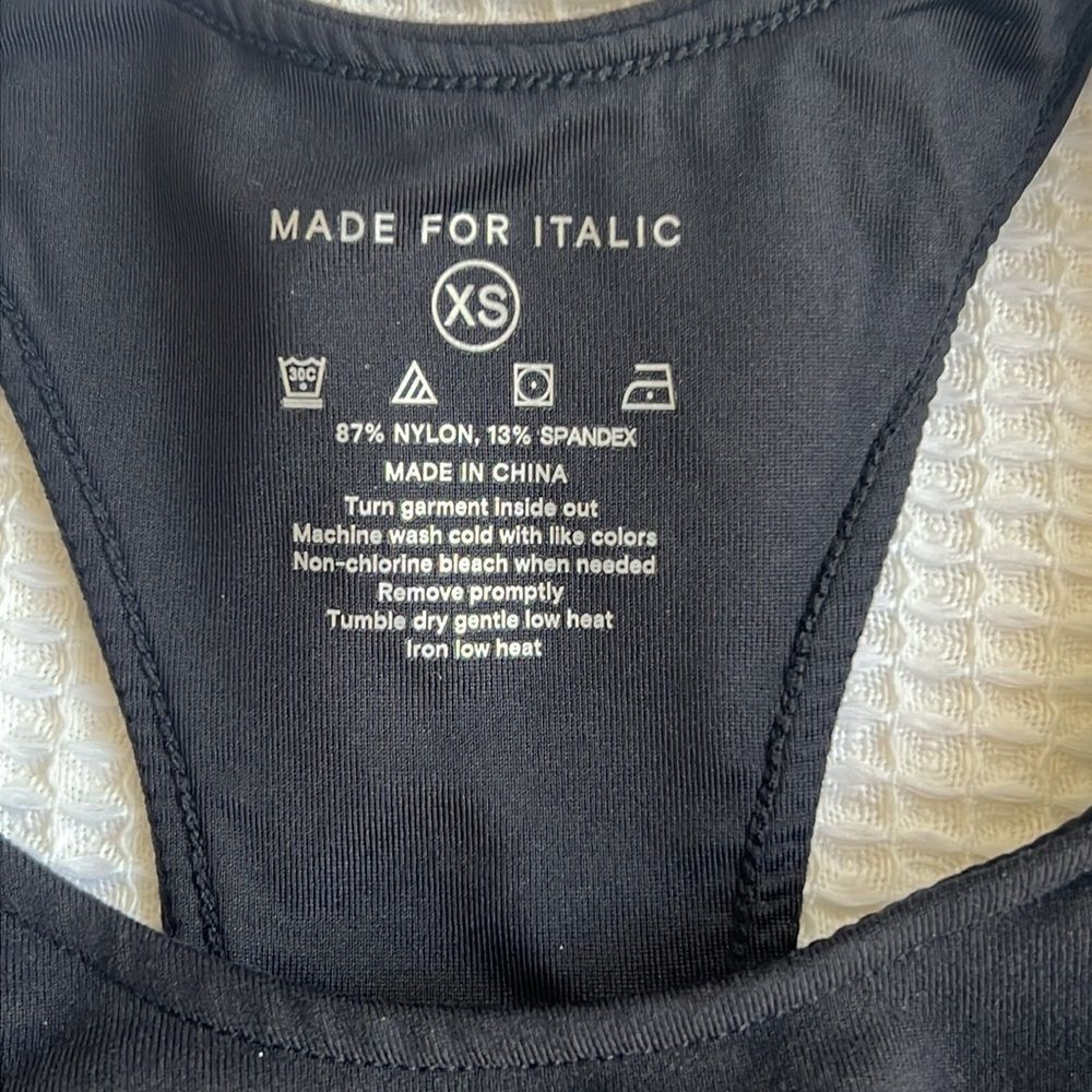 Nwt Italic Aura Racerback Women's Black Sports Bra Sz Xs — image 4 of 4